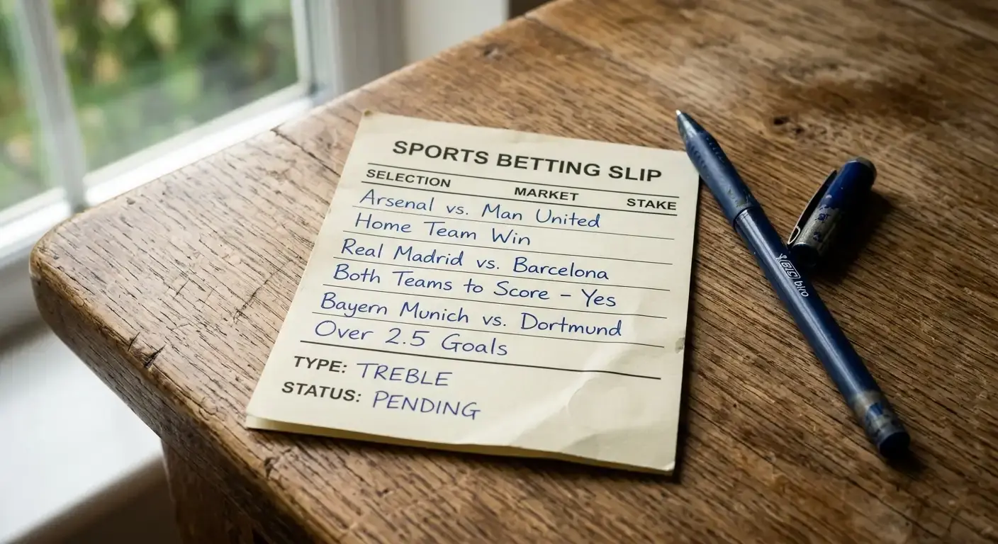 Football betting slip showing a both teams to score and home win combination