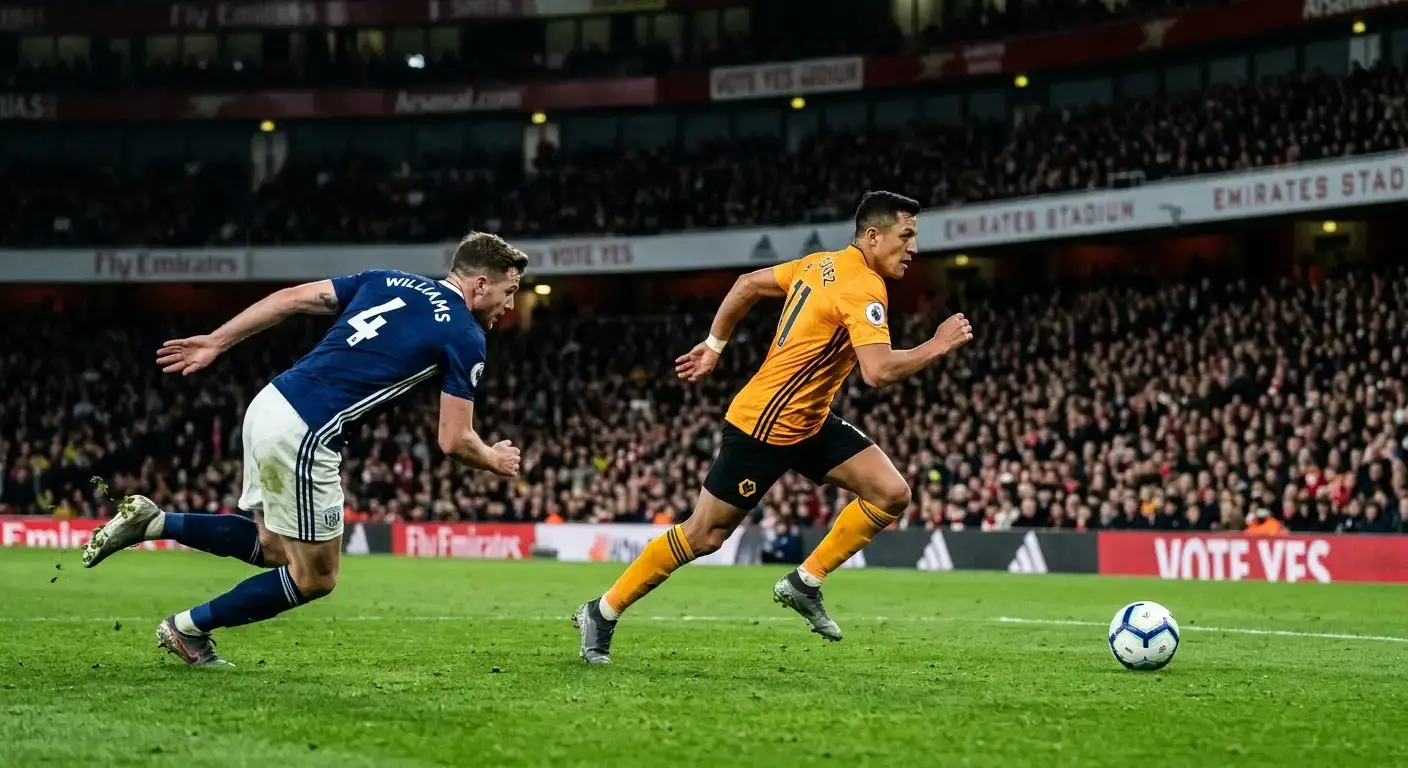 Defender out of position as an attacker breaks through, hinting at goals at both ends