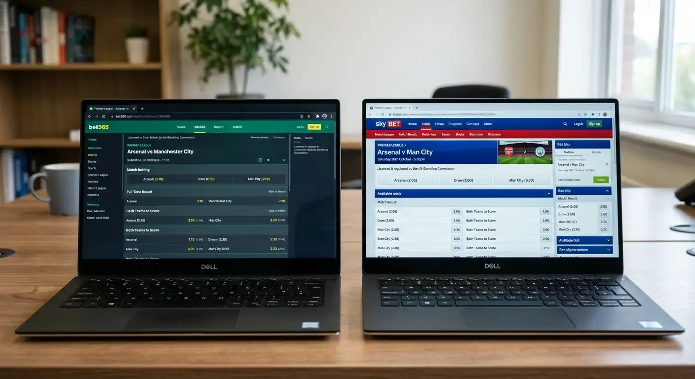 Same Premier League match compared across UK betting sites to test odds quality