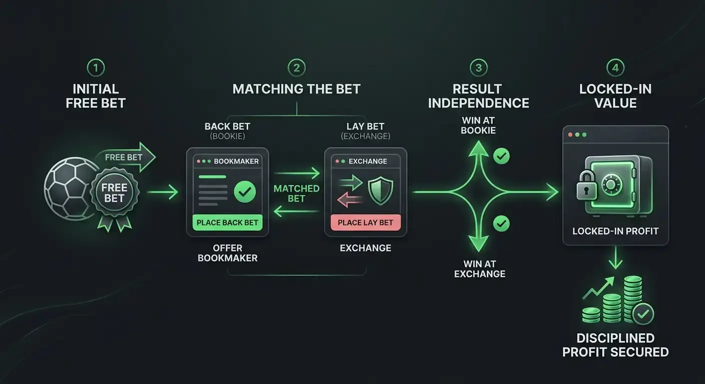 Concept of converting a football free bet into reliable cleared value