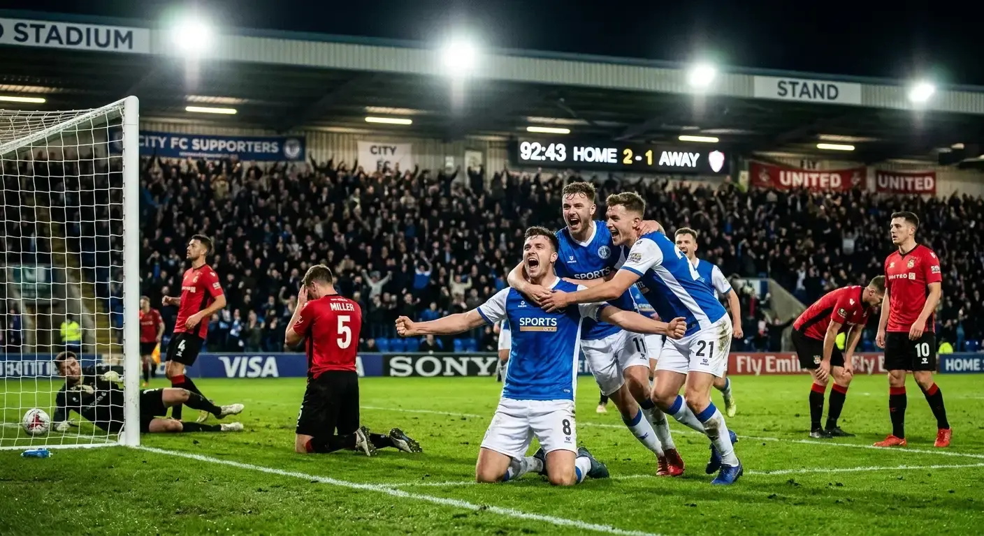 Players reacting to a late equalising goal that would void a draw no bet
