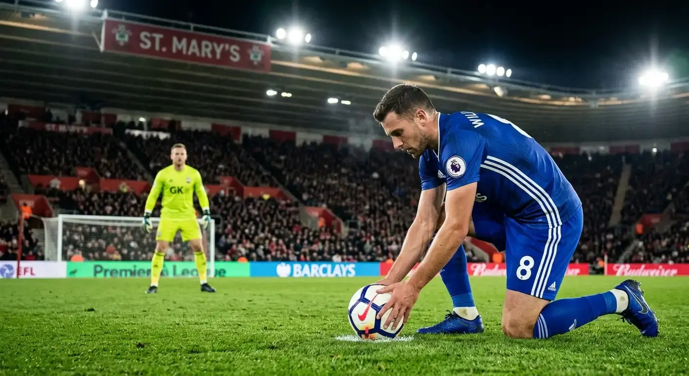 Penalty taker stepping up to a spot-kick, boosting his goalscorer odds