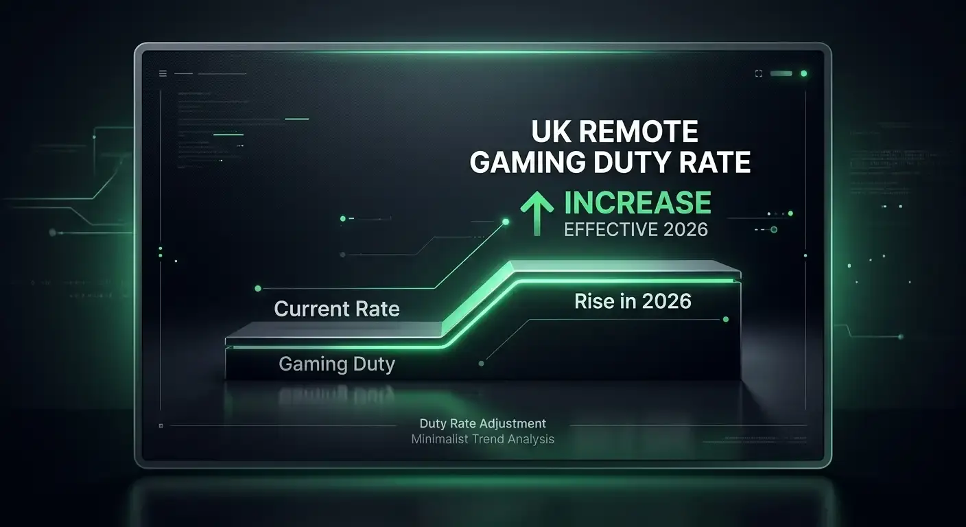 Clean graphic marking the 2026 rise in Remote Gaming Duty
