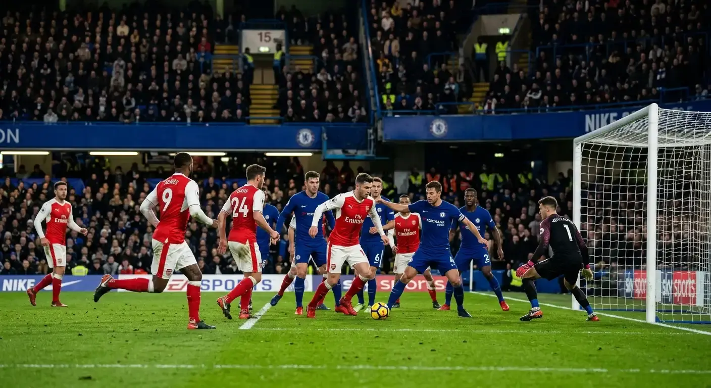 Favourite pressing hard against a deep defence in a goalless first half