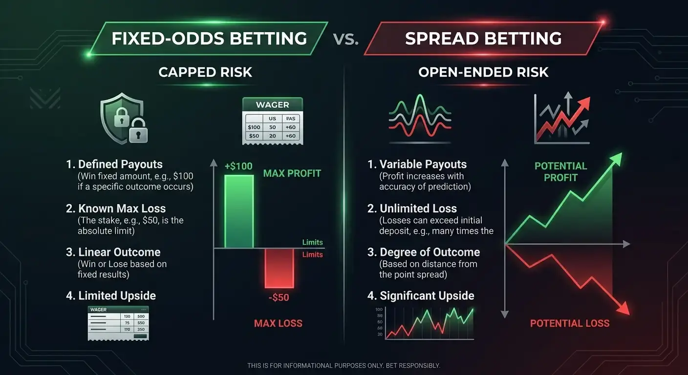 Comparison of fixed odds and spread betting risk profiles for football