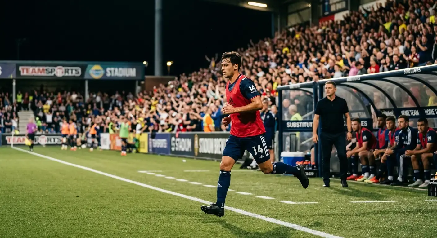 Substitute striker warming up on the touchline, a factor in scorer pricing